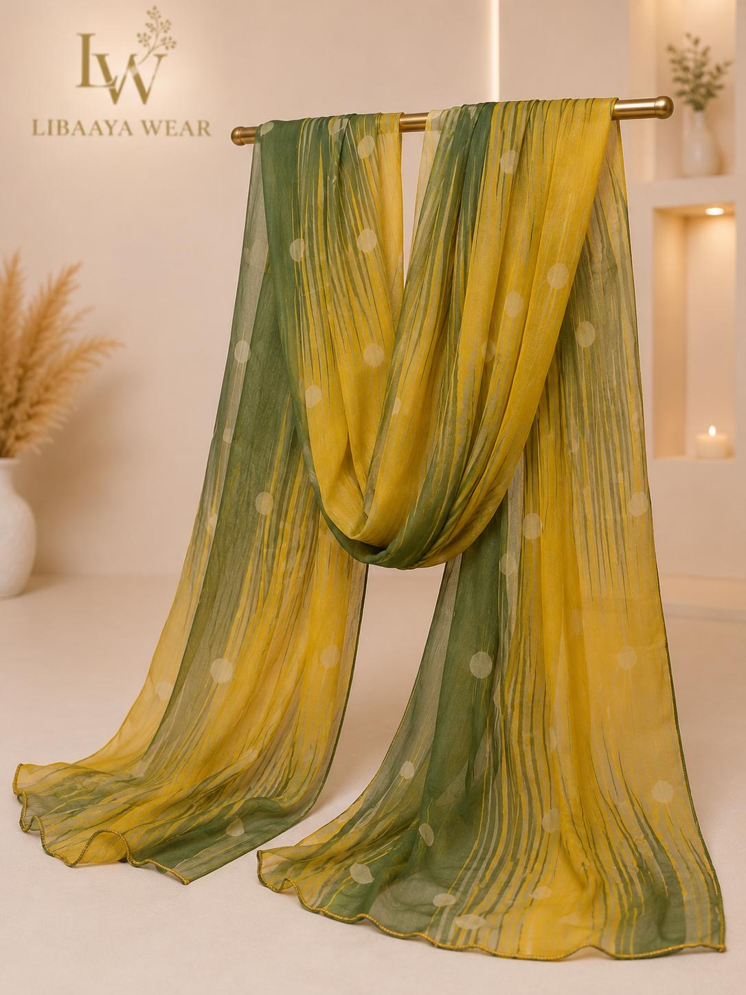 Mustard & Olive Floral Printed 3-Piece Stitched Suit