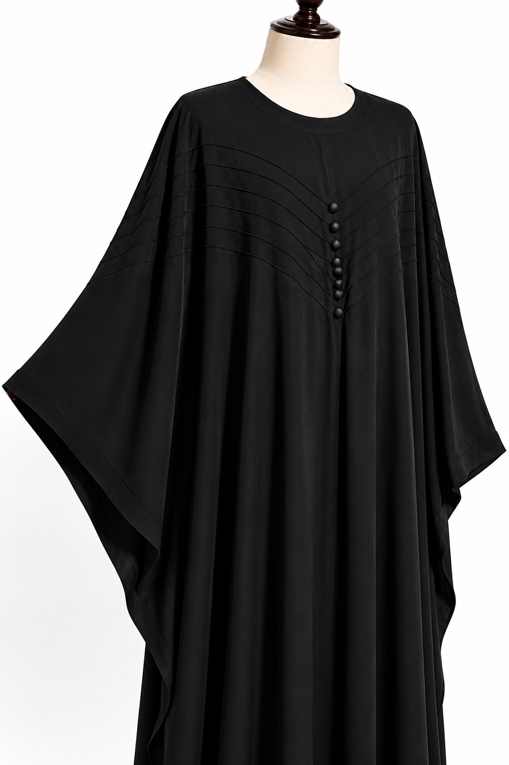 Black Butterfly Abaya with Pleated Detail
