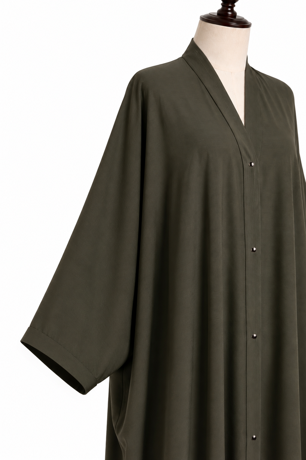 Dark Olive Green Semi Butterfly Abaya