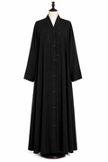 Black Stone Work Open Abaya