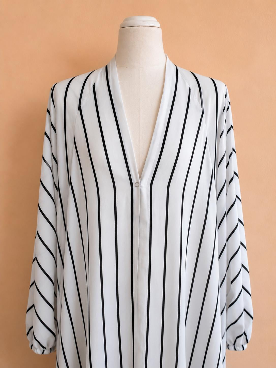 Monochrome Stripe Minimalist Abaya