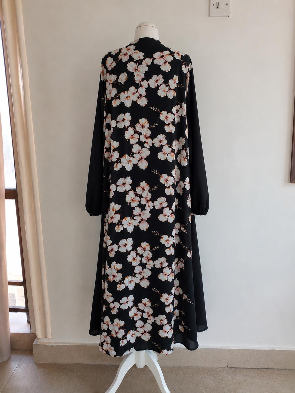 Blossom Noir Floral Abaya
