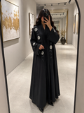 Premium Tissue Floral & Cut Dana Embroidered Abaya