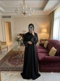 Premium Embroidered & Bead-Embellished Black Abaya