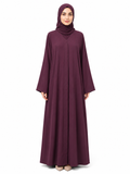 Maroon V-Stitch Panel Abaya