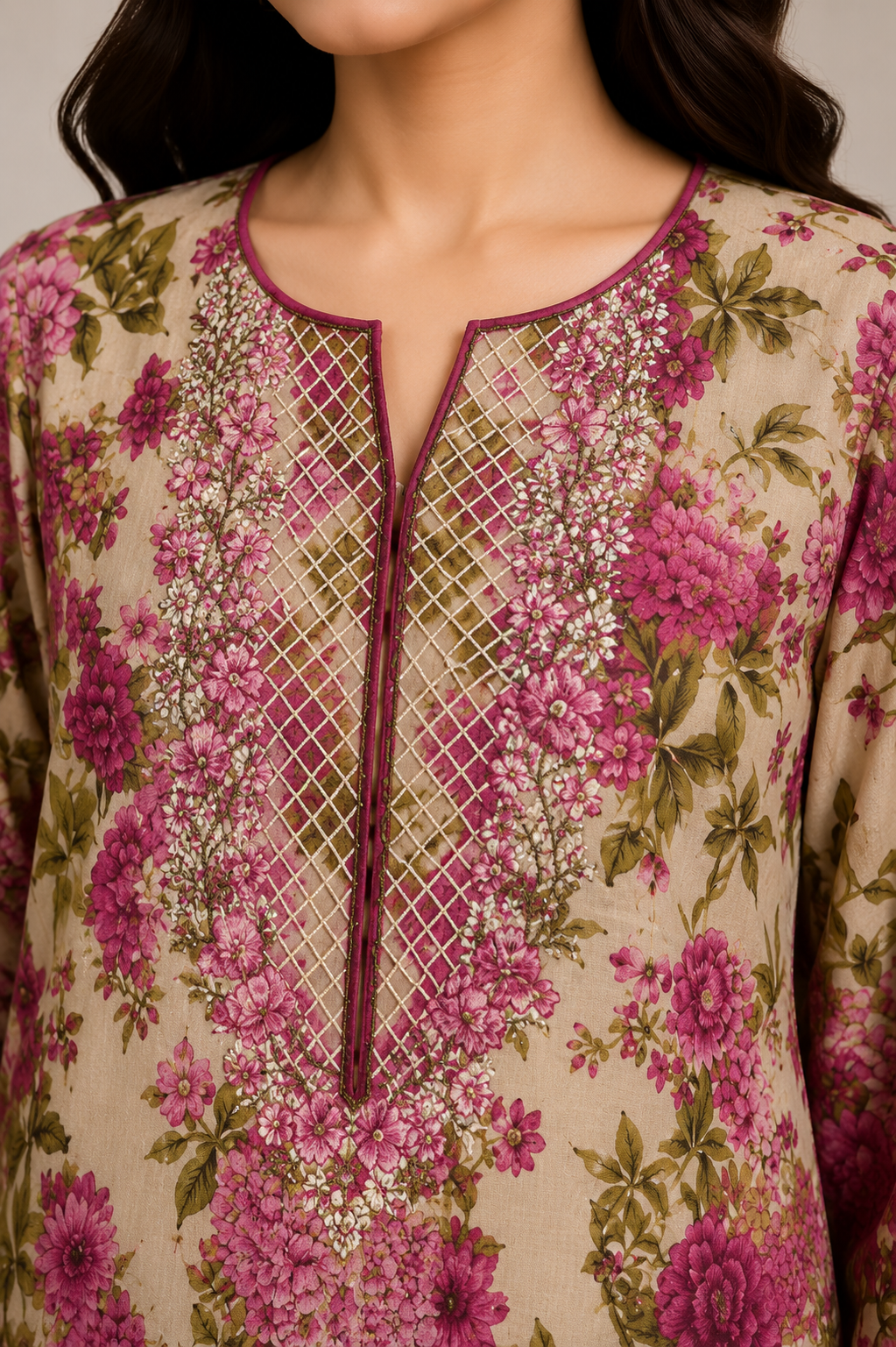 Pink Floral 3 Piece Suit | Medium (M)