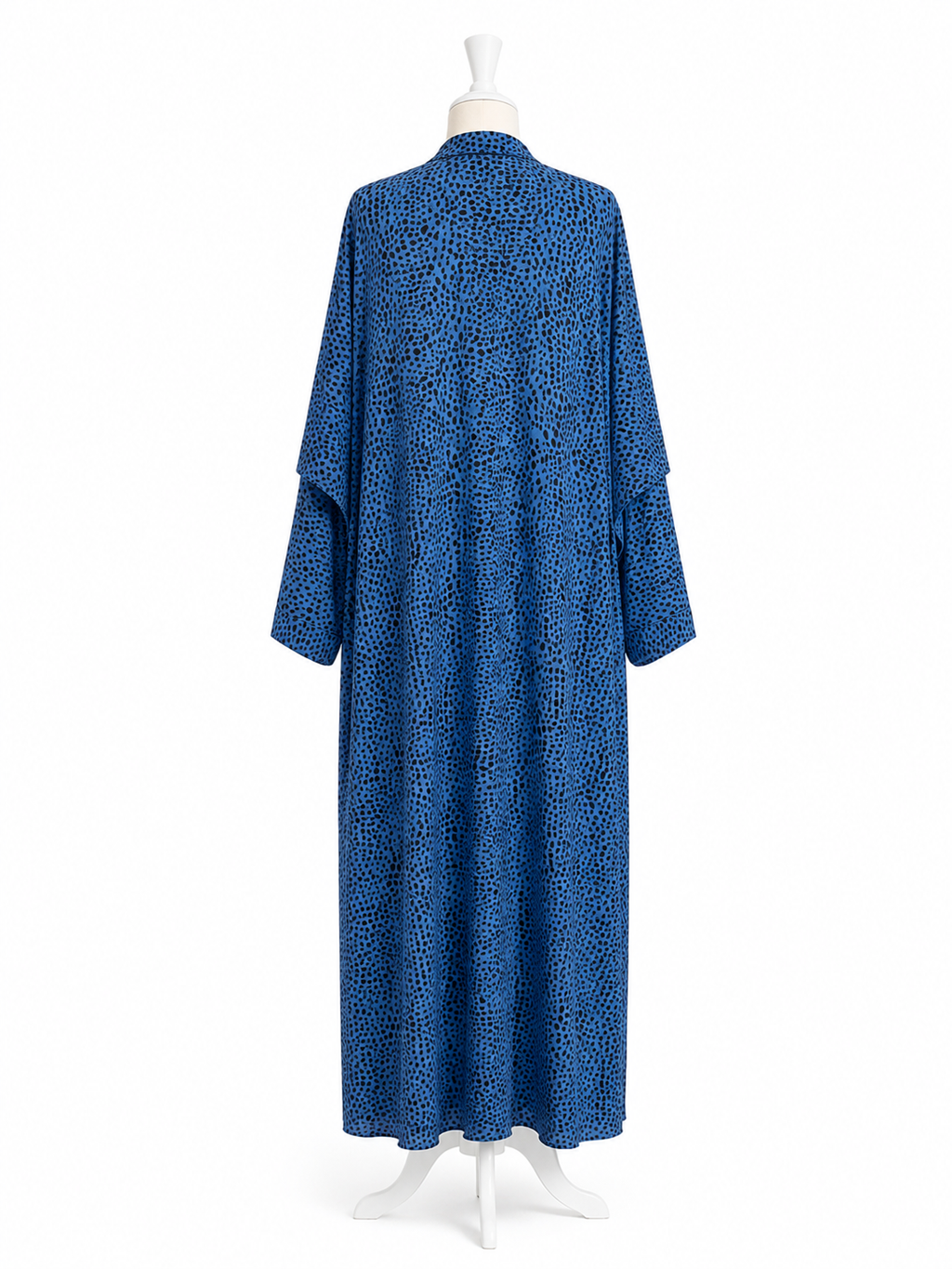 Blue Printed Open Abaya – Elegant Modest Wear