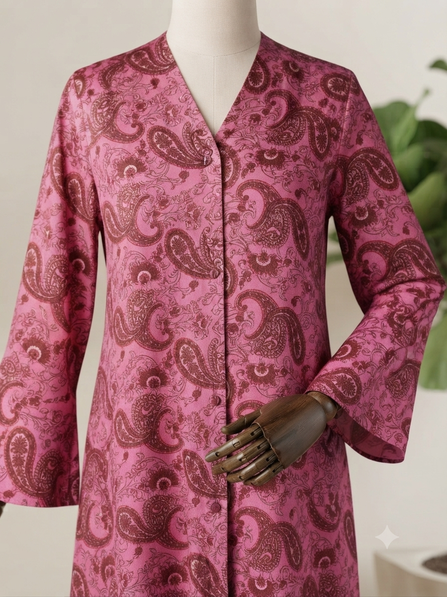 Fuchsia Paisley Elegance Abaya