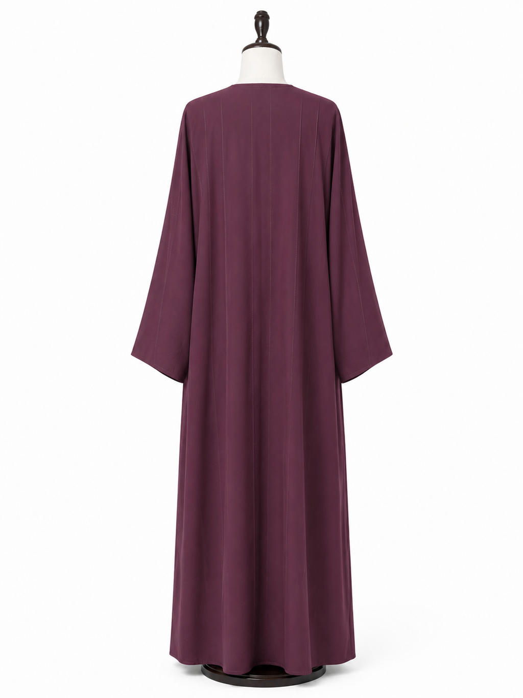 Elegant Plum Abaya – Open Front Modest Wear