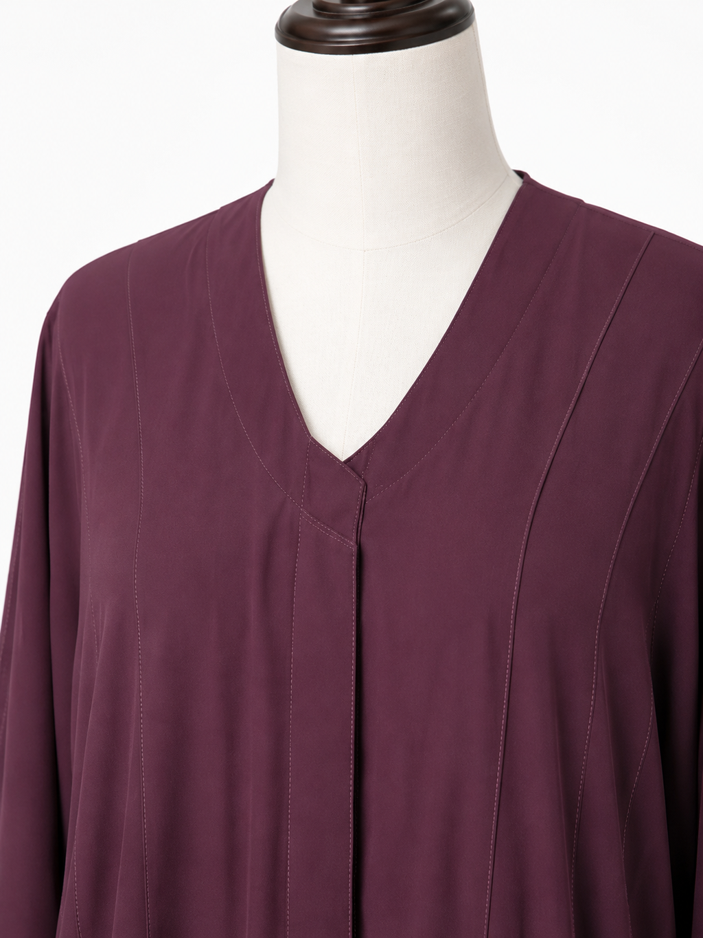 Elegant Plum Abaya – Open Front Modest Wear