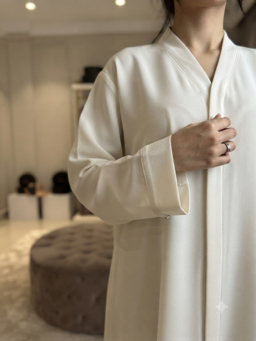 Pure Ivory Minimalist Abaya
