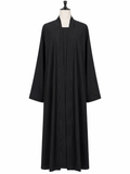 Black Kimono Style Open Abaya – Double Layer