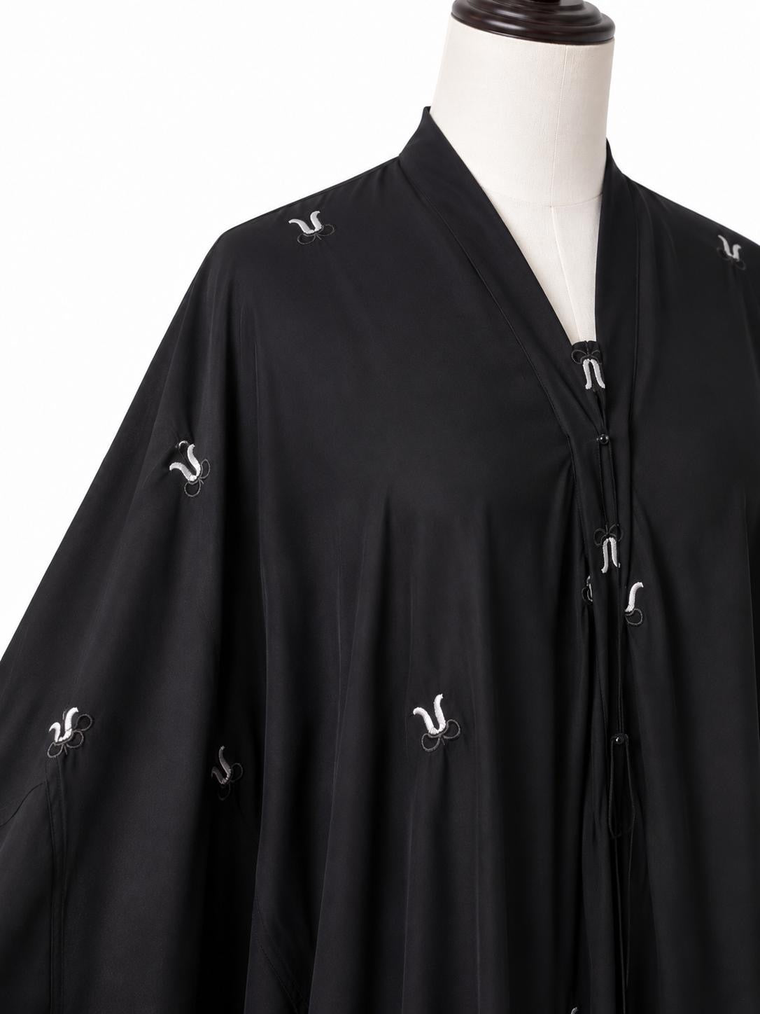 Ebony Luxe Bow Embroidered Abaya