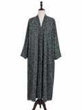 Green Printed Open Abaya – Modern Modest Style