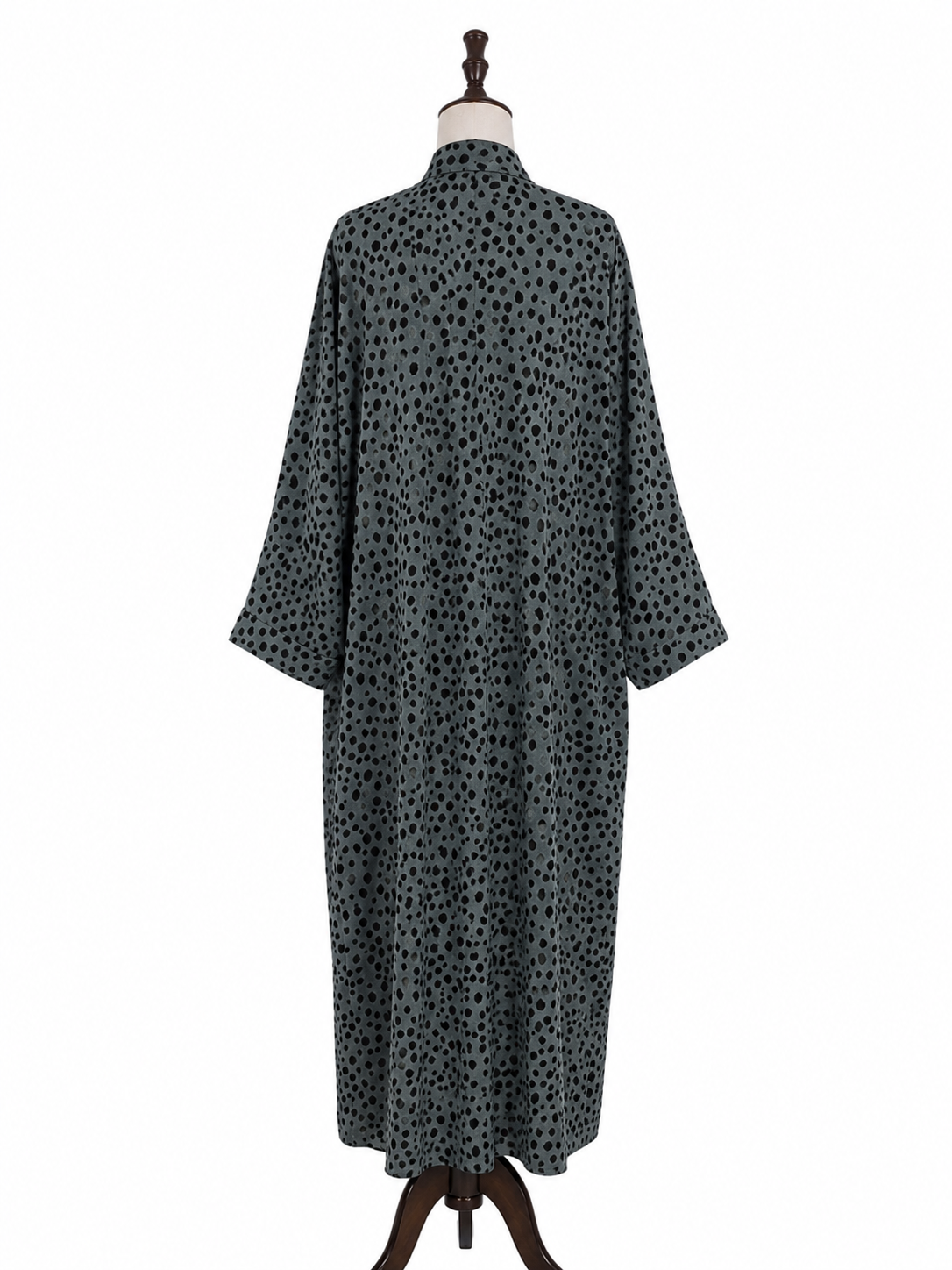Green Printed Open Abaya – Modern Modest Style