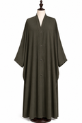Dark Olive Green Semi Butterfly Abaya