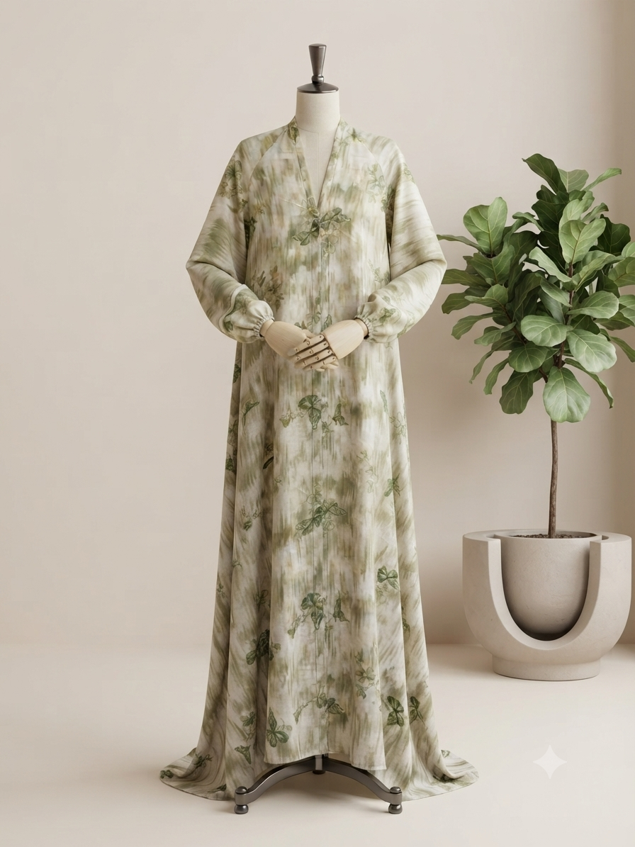 Ethereal Sage Botanical Abaya