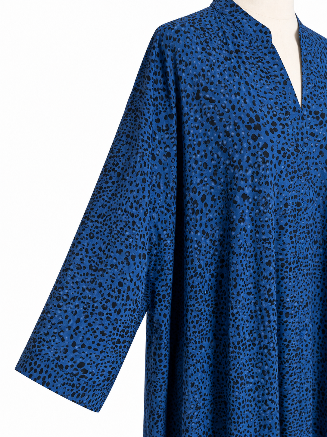 Blue Printed Open Abaya – Elegant Modest Wear