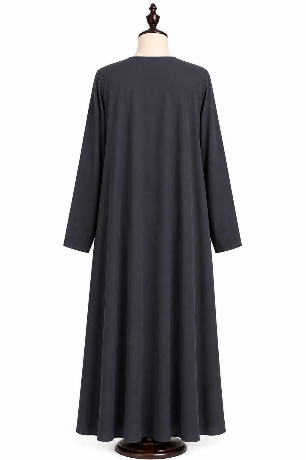 Dark Stone Grey Button Detail Abaya