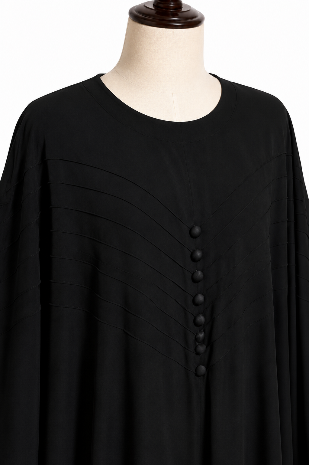 Black Butterfly Abaya with Pleated Detail