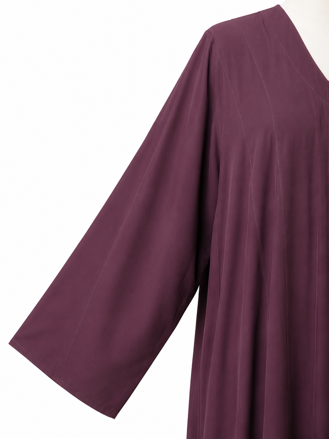 Elegant Plum Abaya – Open Front Modest Wear