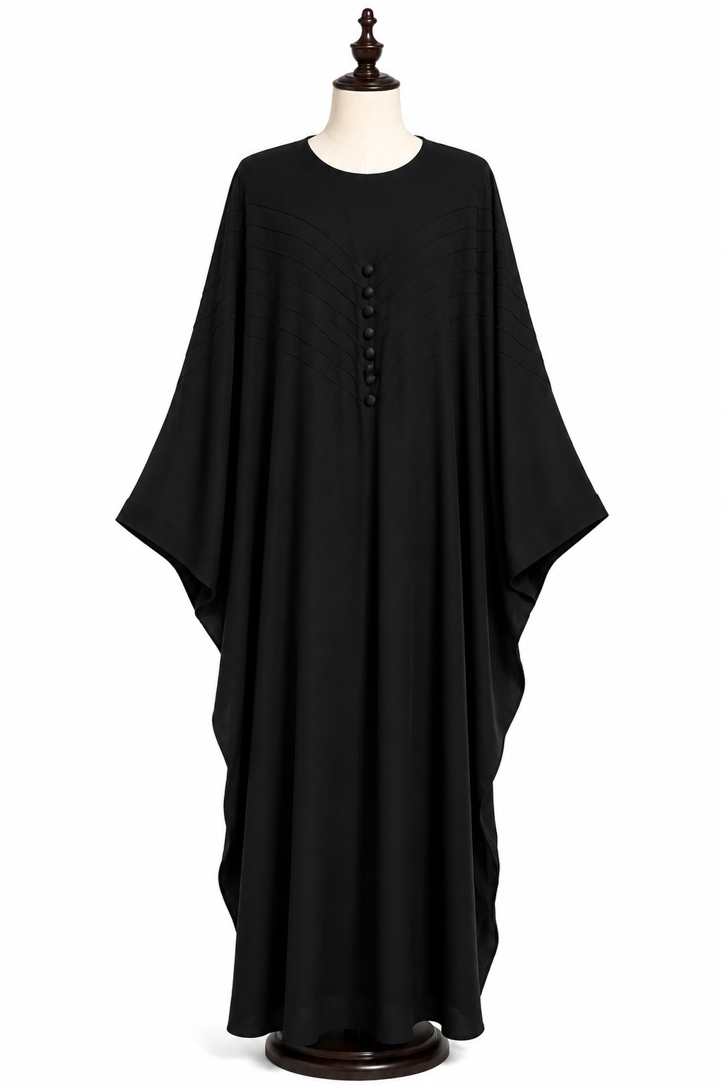Black Butterfly Abaya with Pleated Detail
