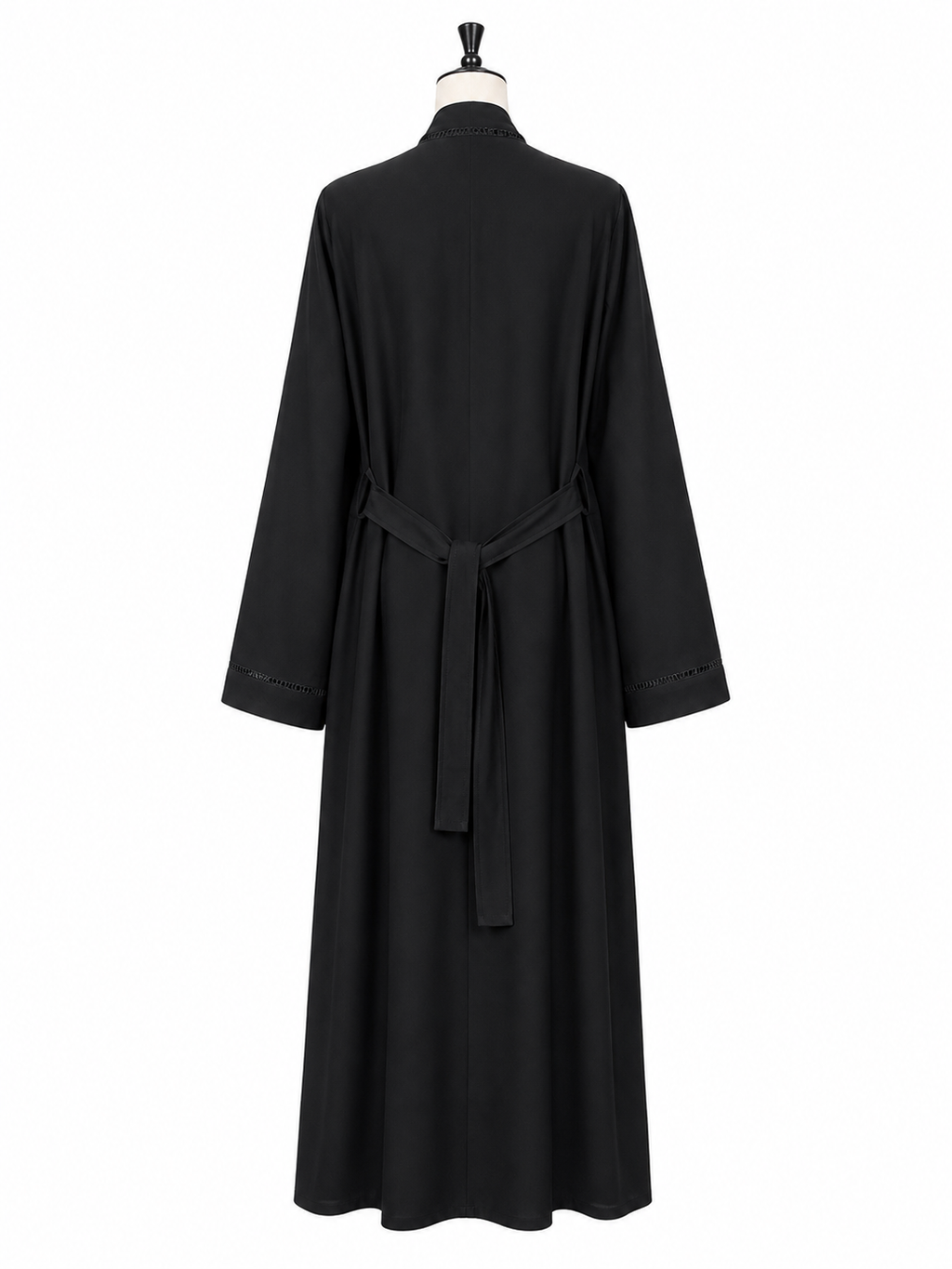 Black Kimono Style Open Abaya – Double Layer