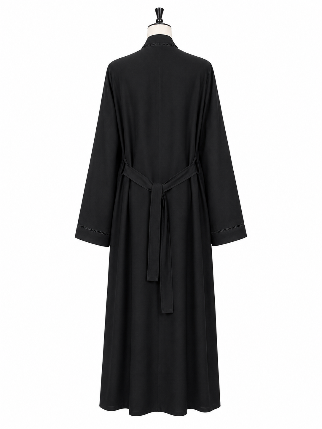 Black Kimono Style Open Abaya – Double Layer