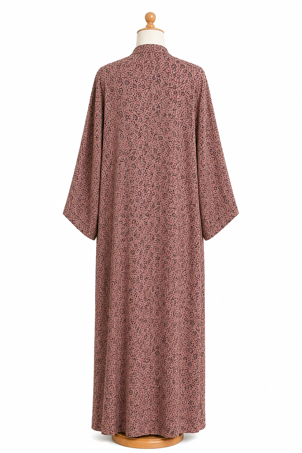 Dusty Rose Printed Button Front Abaya
