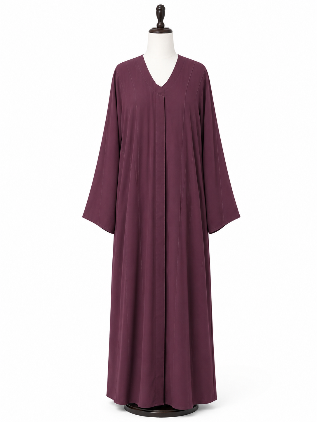 Elegant Plum Abaya – Open Front Modest Wear