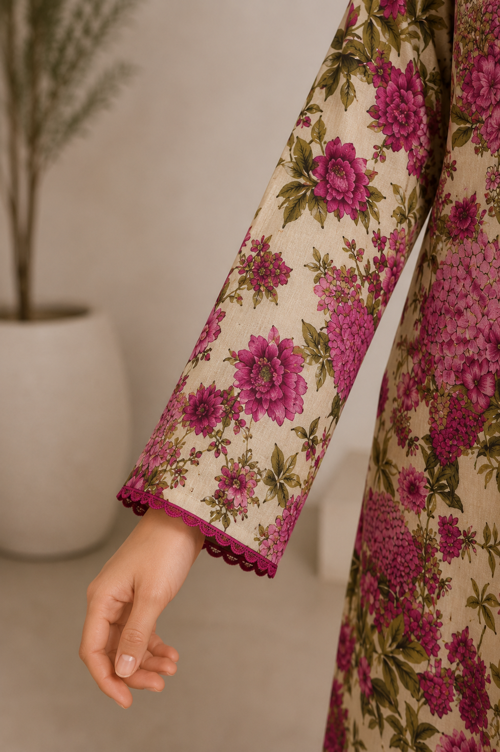 Pink Floral 3 Piece Suit | Medium (M)