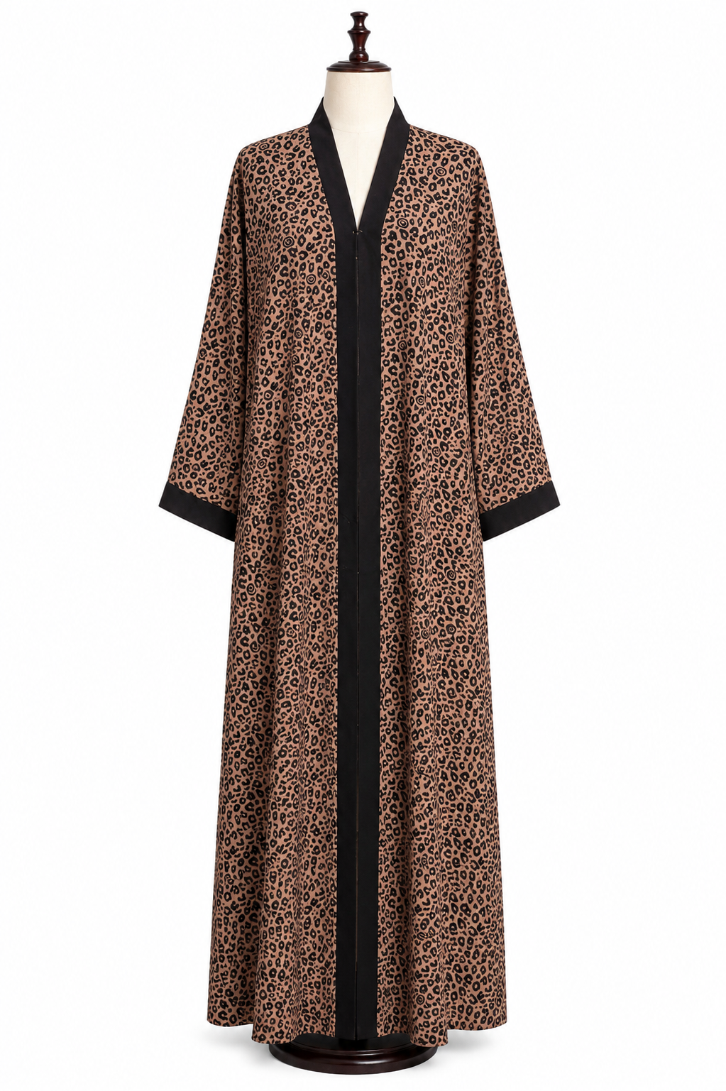 Leopard Print Open Abaya – Modern Statement Style
