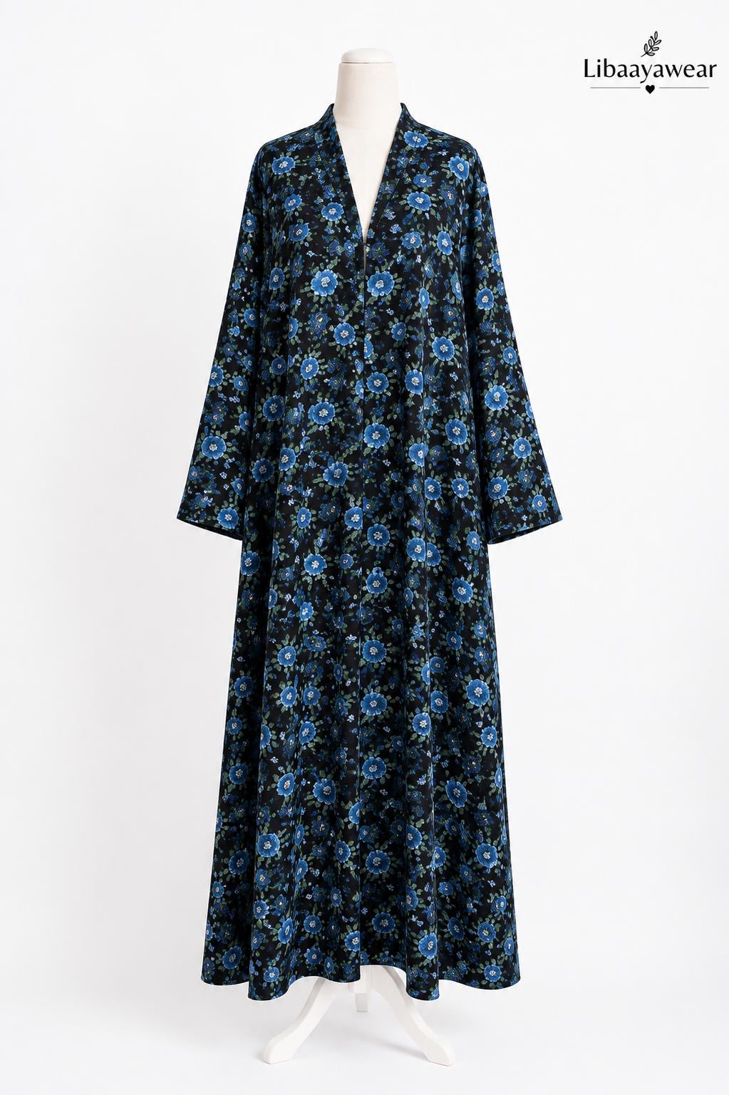 Midnight Bloom Floral Abaya