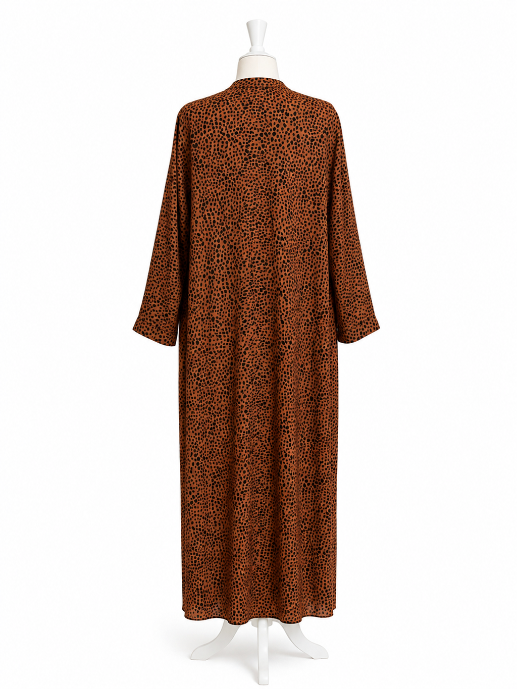 Brown Printed Open Abaya – Elegant Modest Wear