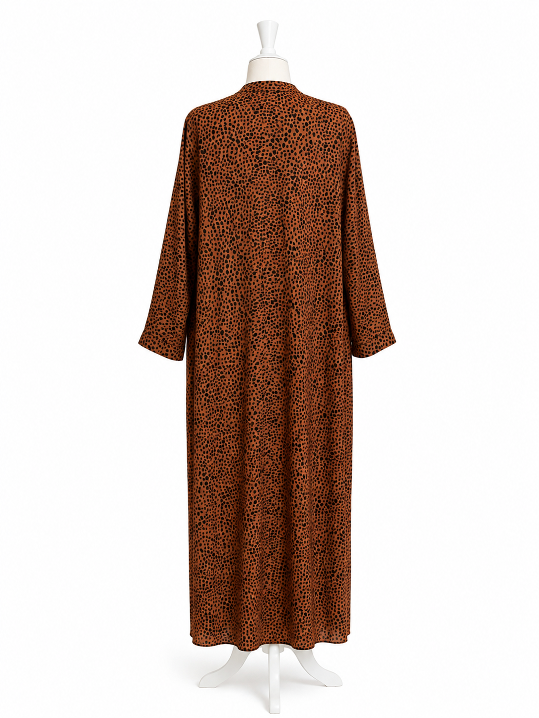 Brown Printed Open Abaya – Elegant Modest Wear