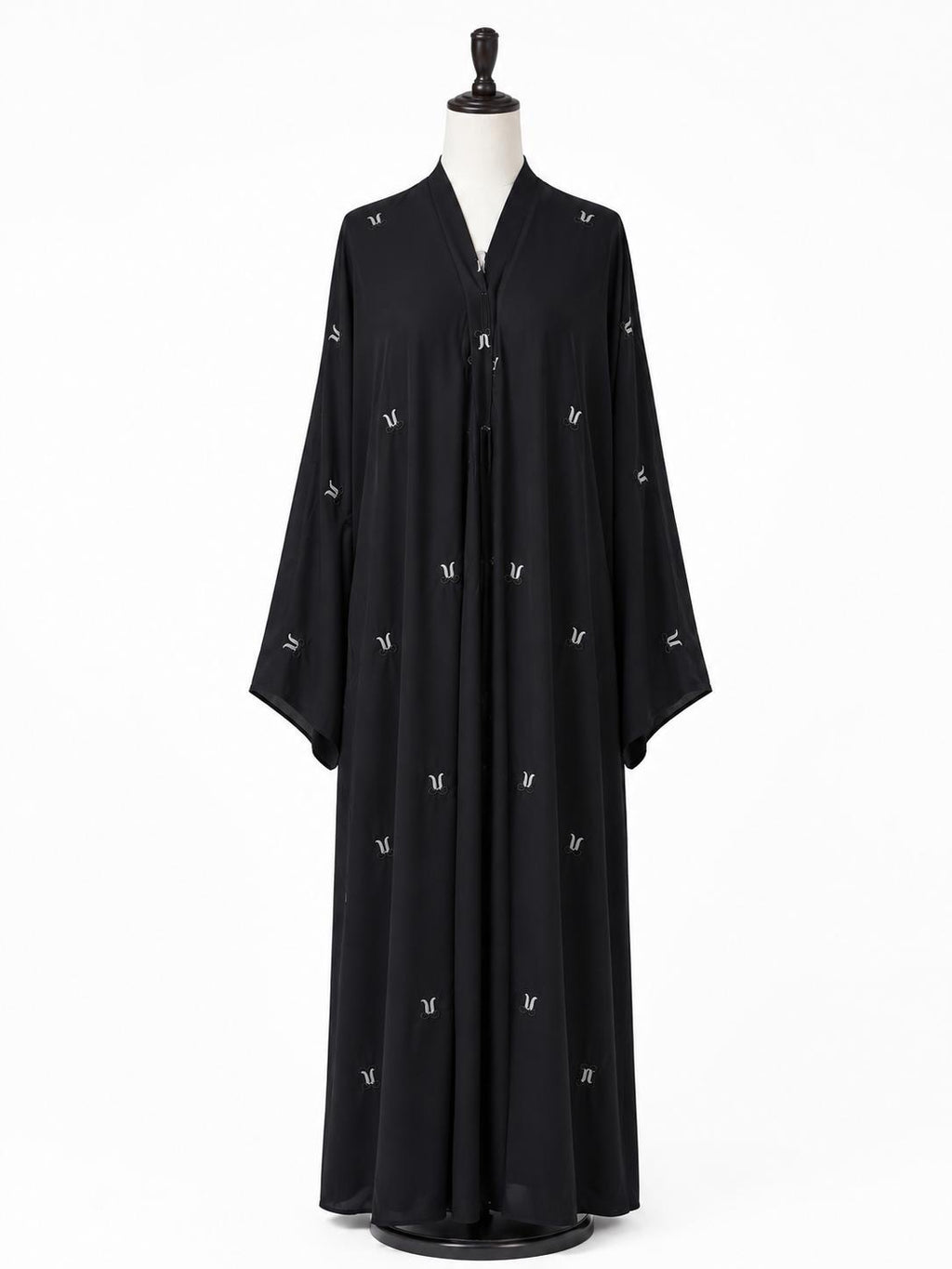Ebony Luxe Bow Embroidered Abaya