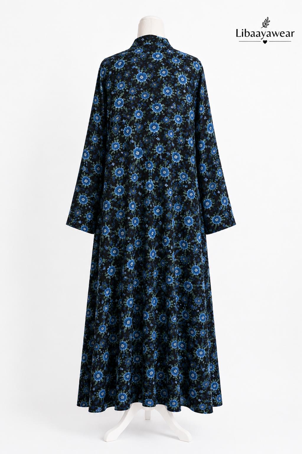Midnight Bloom Floral Abaya