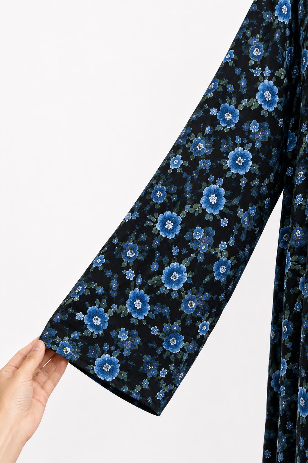 Midnight Bloom Floral Abaya