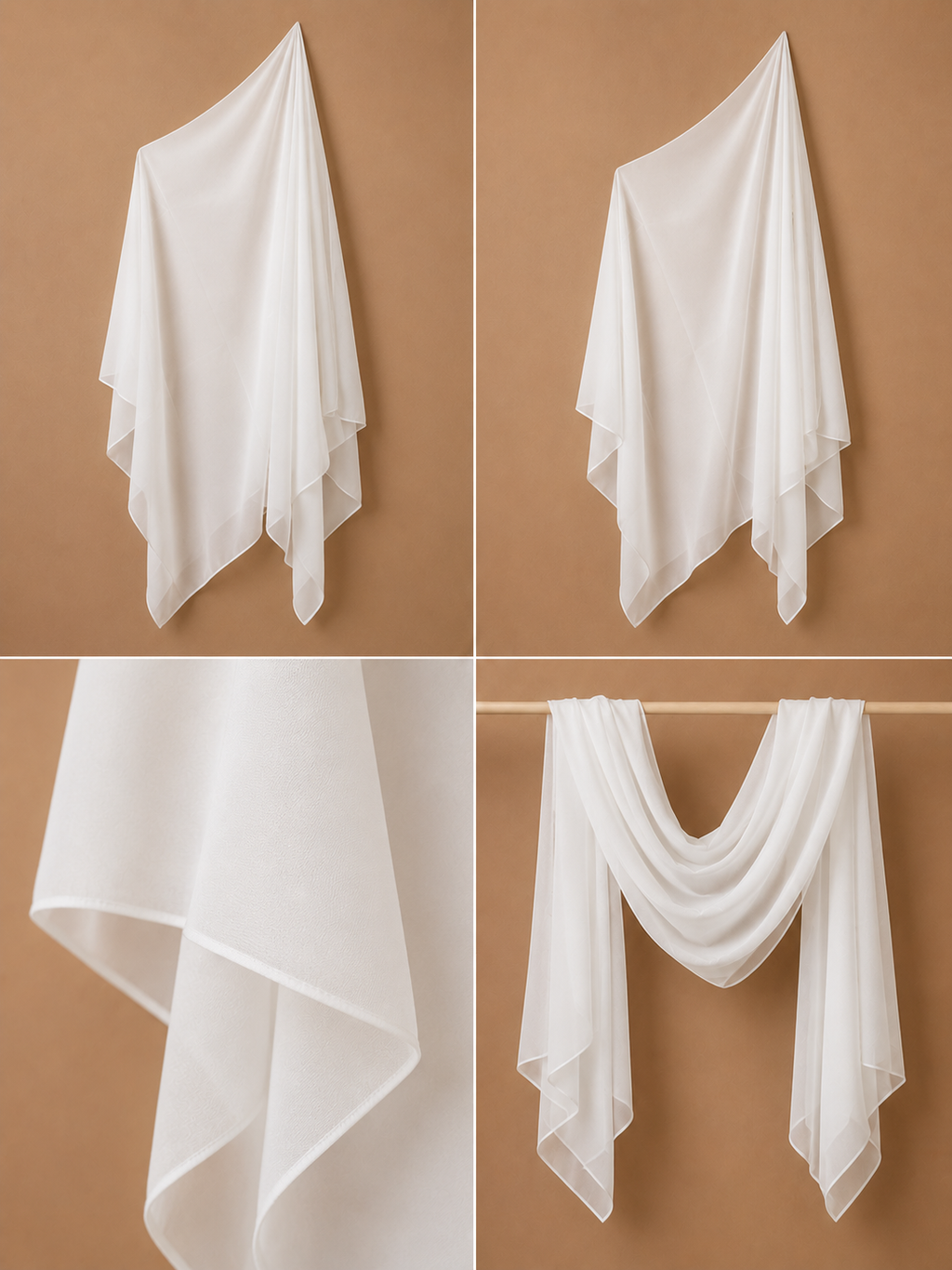 Premium Chiffon Hijab/Scarf – Lightweight – White