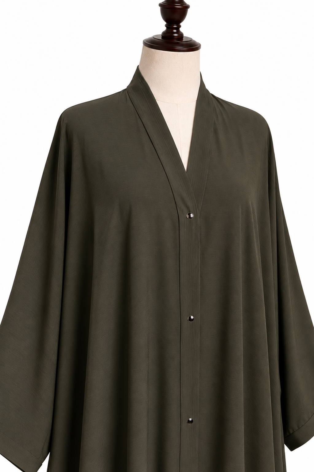 Dark Olive Green Semi Butterfly Abaya