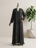 Midnight Geo-Grid Abaya