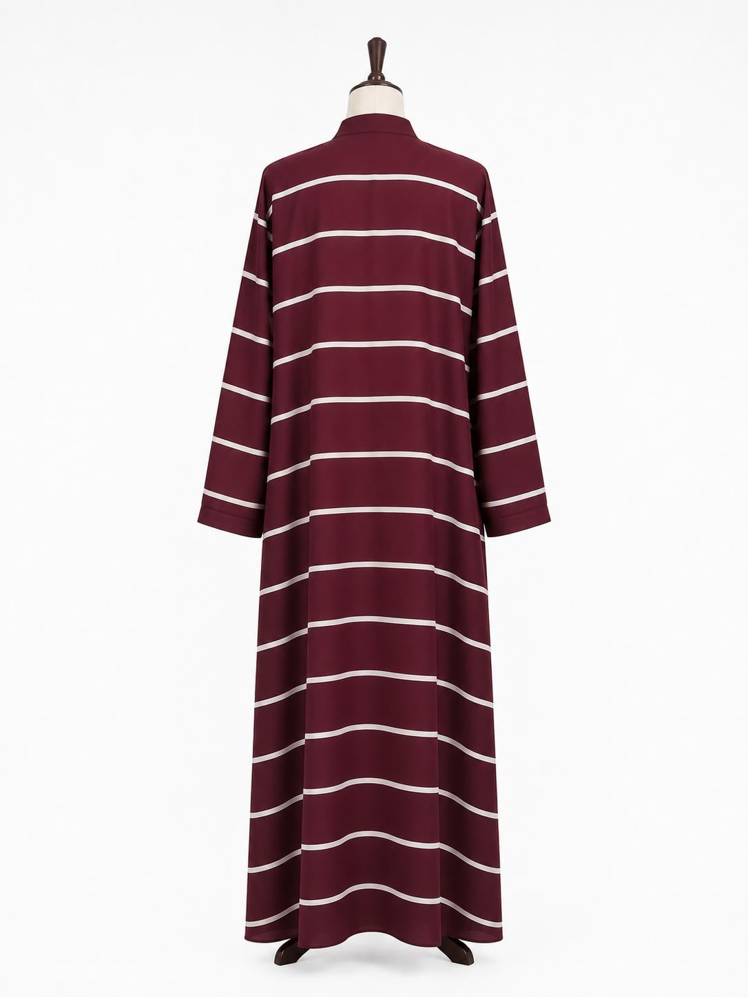 Maroon Stripe Classic Abaya