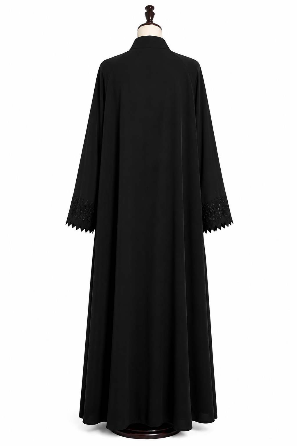 Black Stone Work Open Abaya
