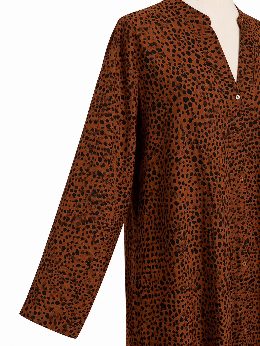 Brown Printed Open Abaya – Elegant Modest Wear
