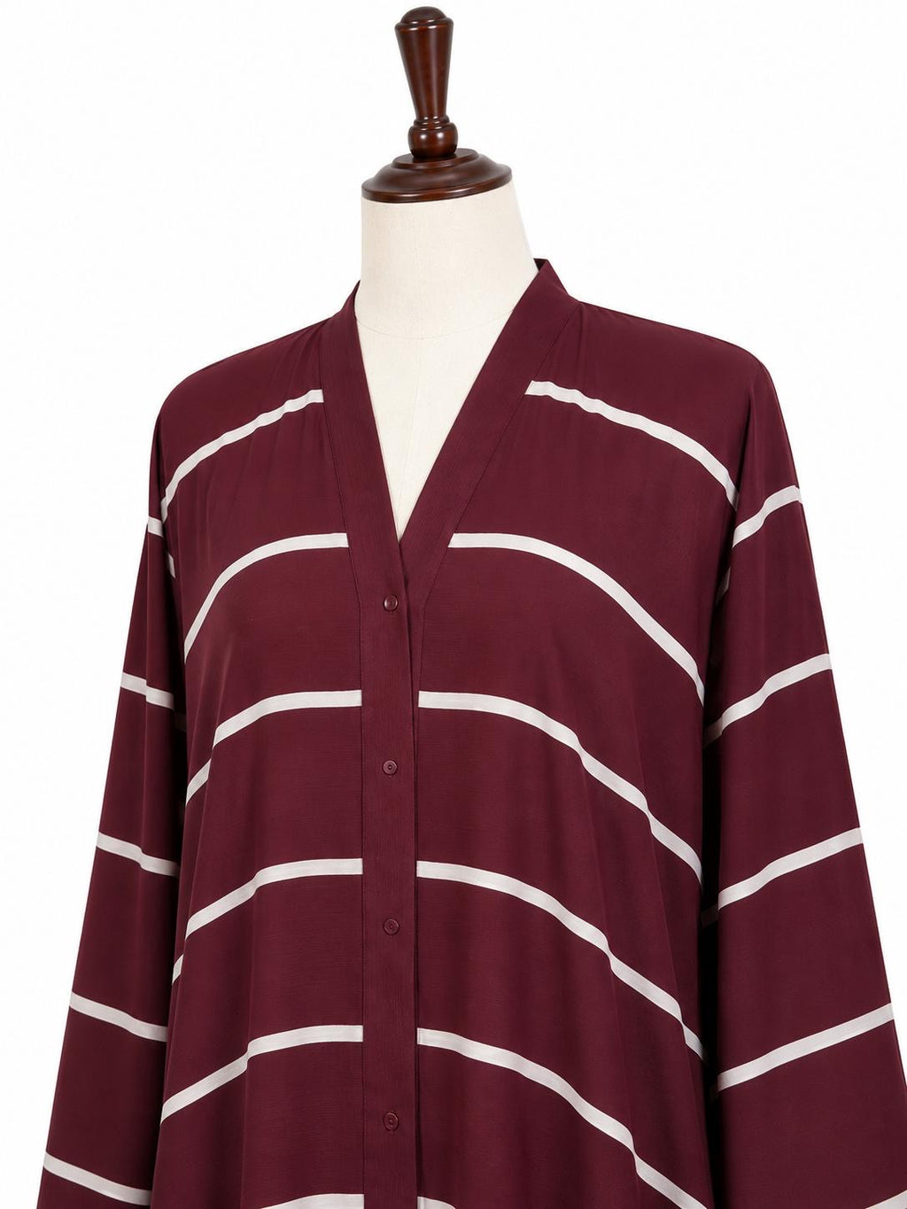 Maroon Stripe Classic Abaya