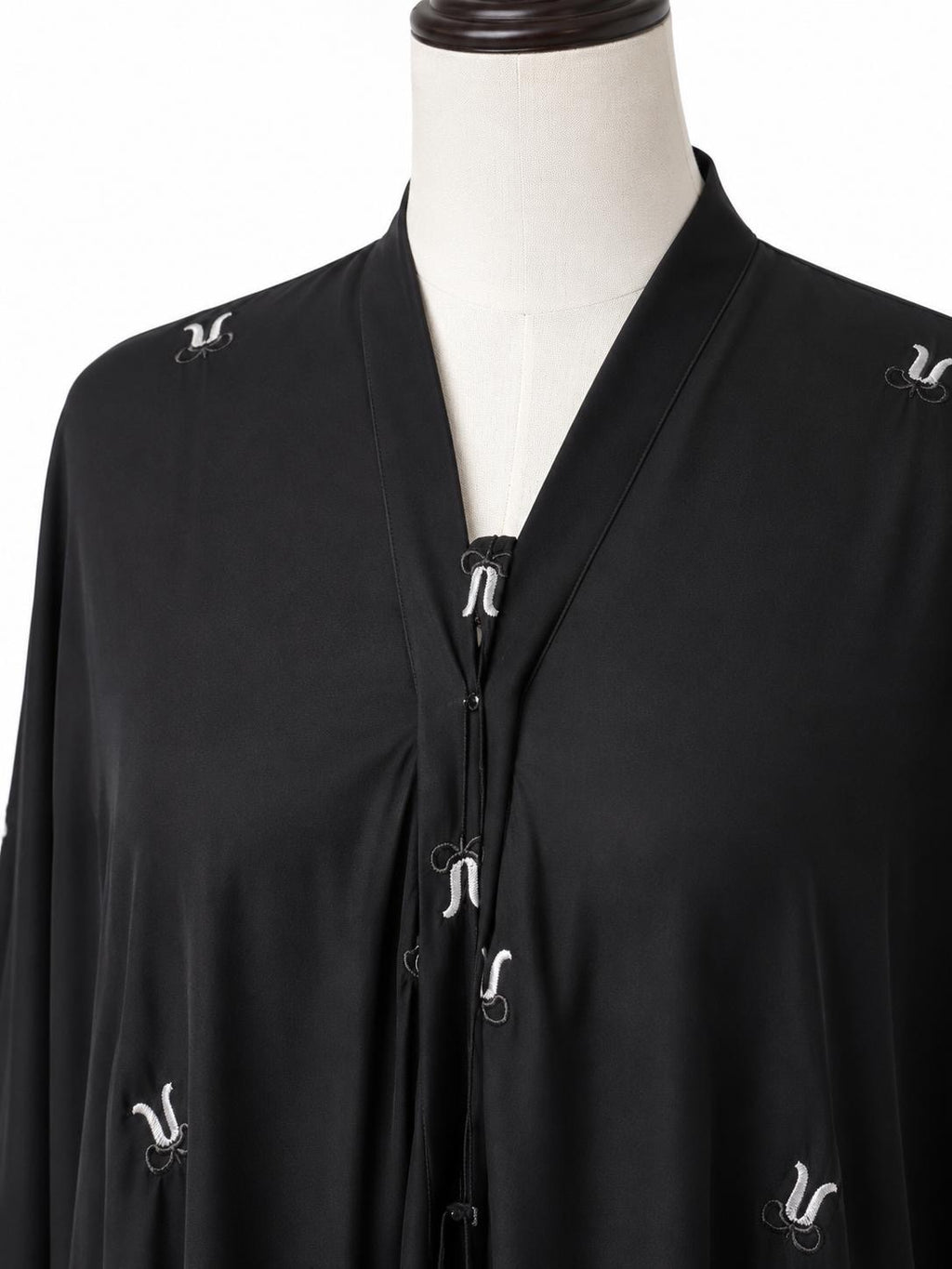 Ebony Luxe Bow Embroidered Abaya