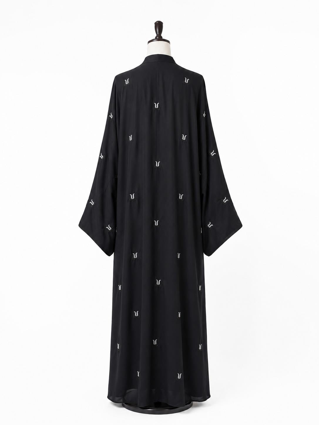 Ebony Luxe Bow Embroidered Abaya