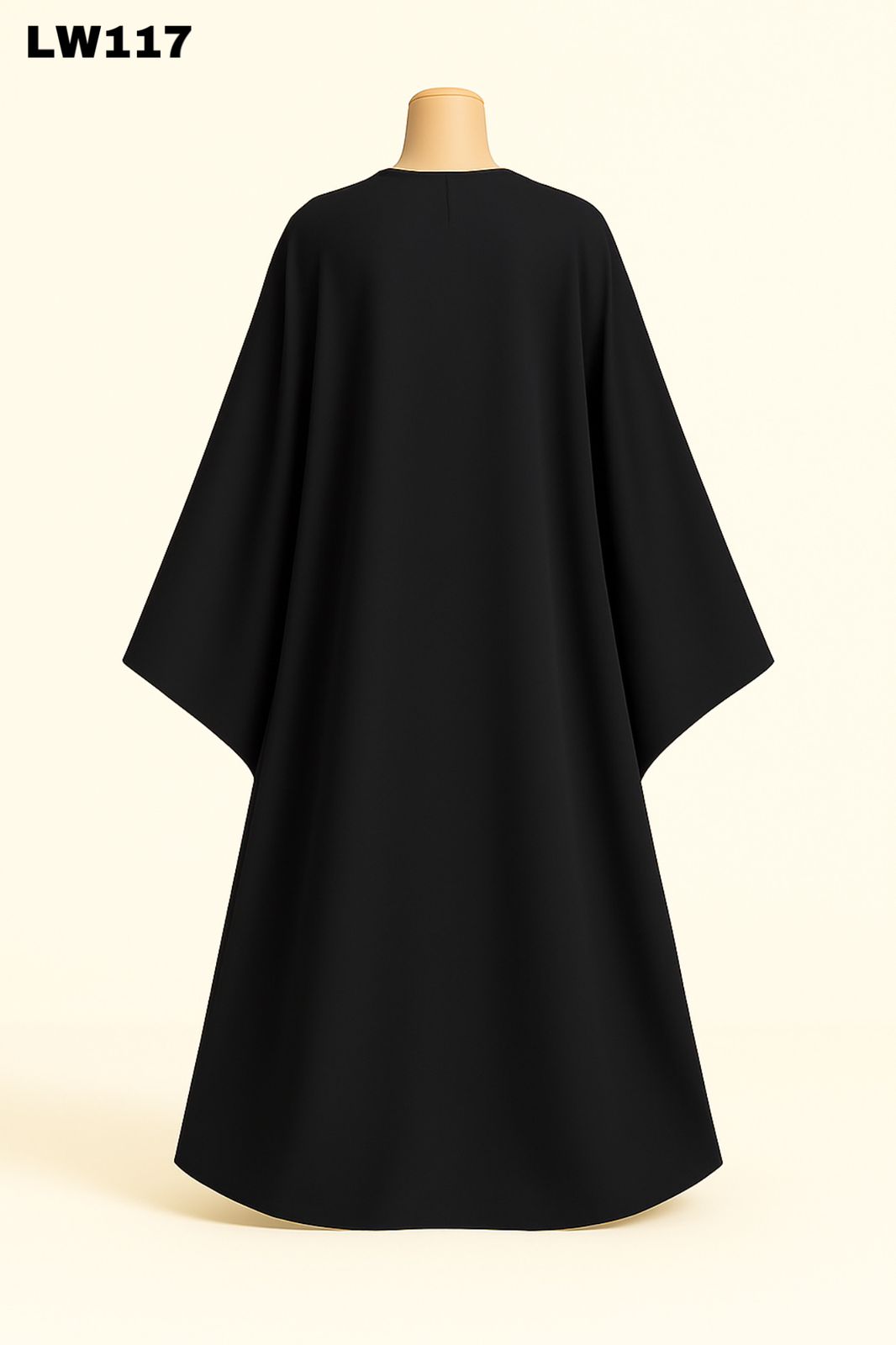 Flowing Batwing Black Abaya