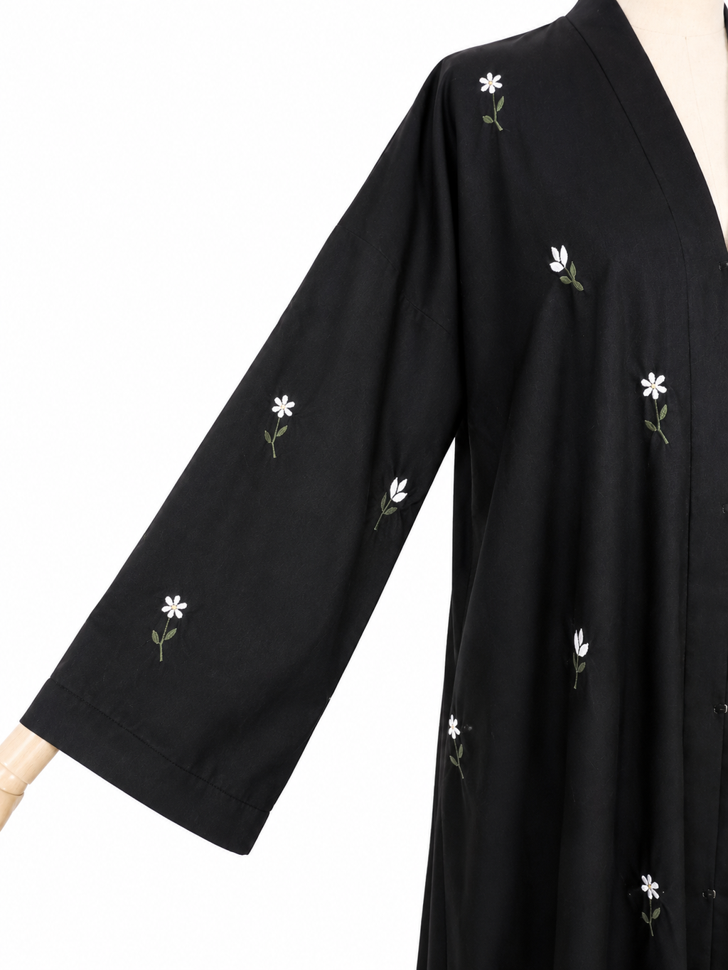 Black Floral Embroidered Abaya – Elegant Modest Wear
