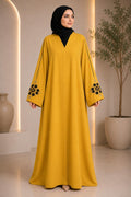 Mustard Floral Abaya
